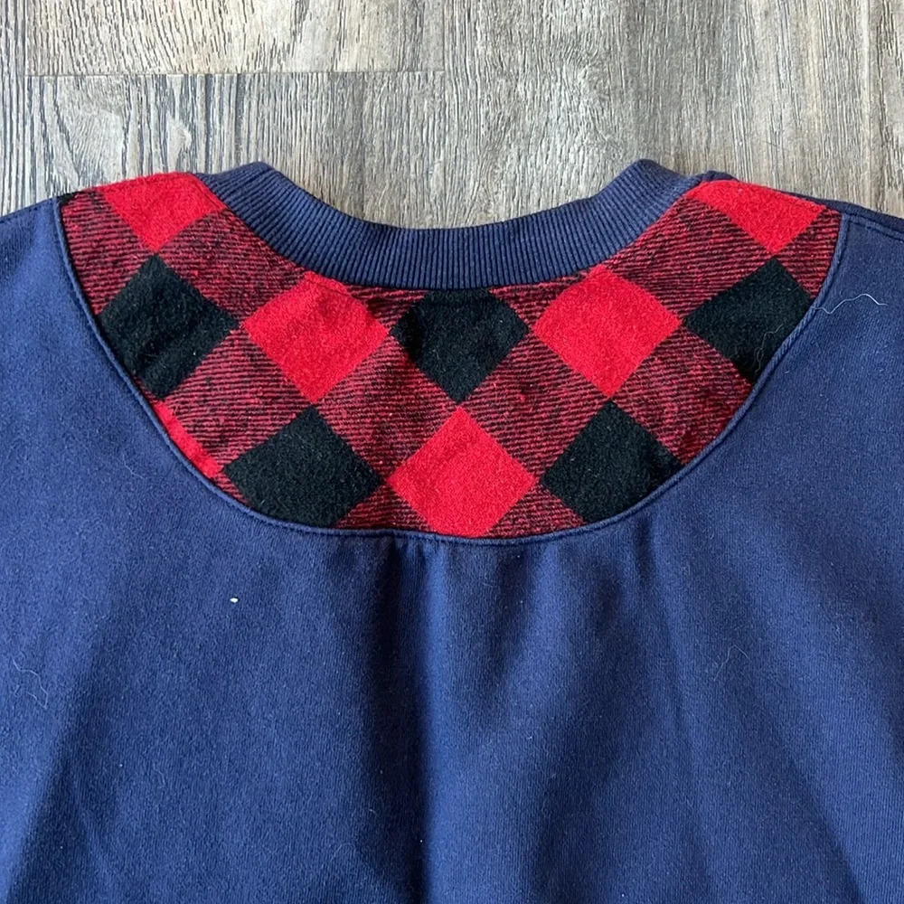 Akro Sweater Blue Knit Crewneck Long Sleeve Sweater Size Small Pullover - Picture 7 of 8